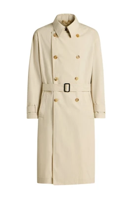 Technical Cotton Double-Breasted Trench Coat
