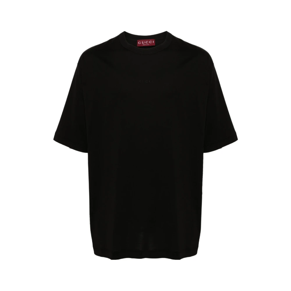 Gucci Zwart Katoen Logo T-Shirt Black Heren