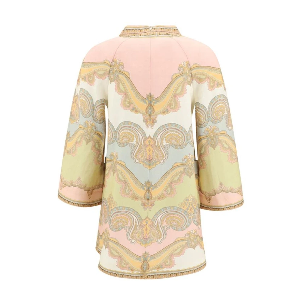 Zimmermann Diepe V-Hals Tuniek Jurk met Wijde Mouwen Multicolor Dames