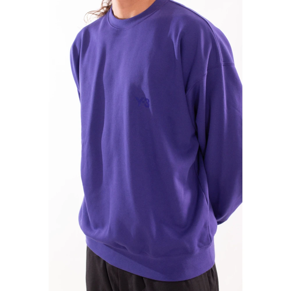Y-3 Terry Sweatshirt met Borstlogo Purple Heren