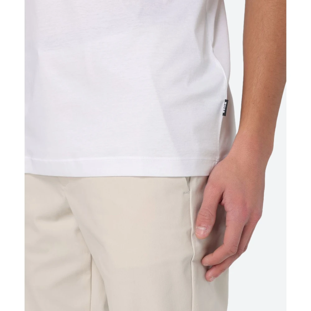 Hugo Boss Gekamd Katoen Crewneck T-shirt White Heren