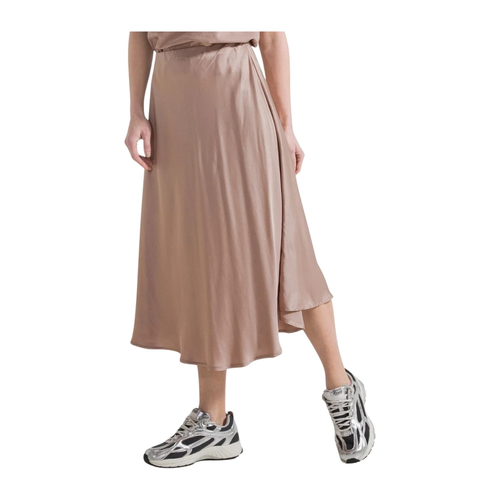 Deha Brown Midi Skirts, Female, M, Pleated Viscose Midi Skirt