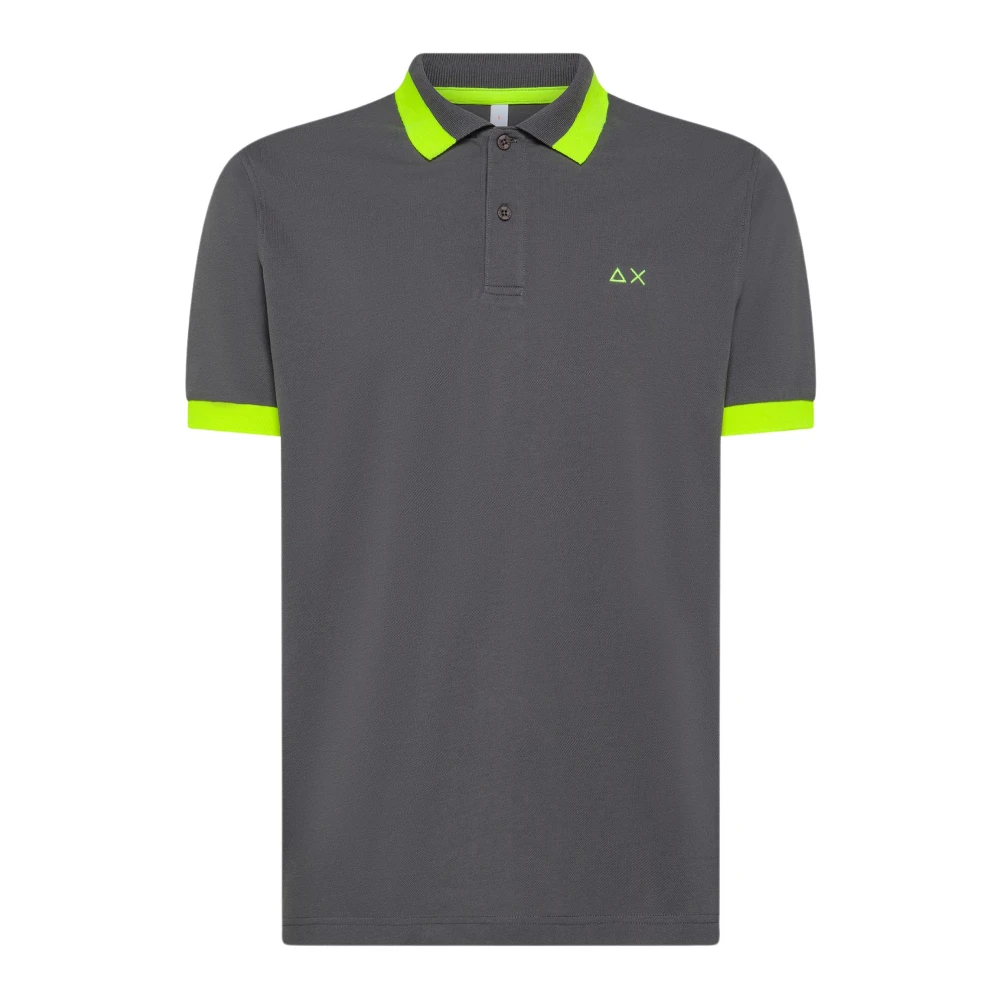 Sun68 Grijze Polo Shirt met Contrast Kraag Gray Heren
