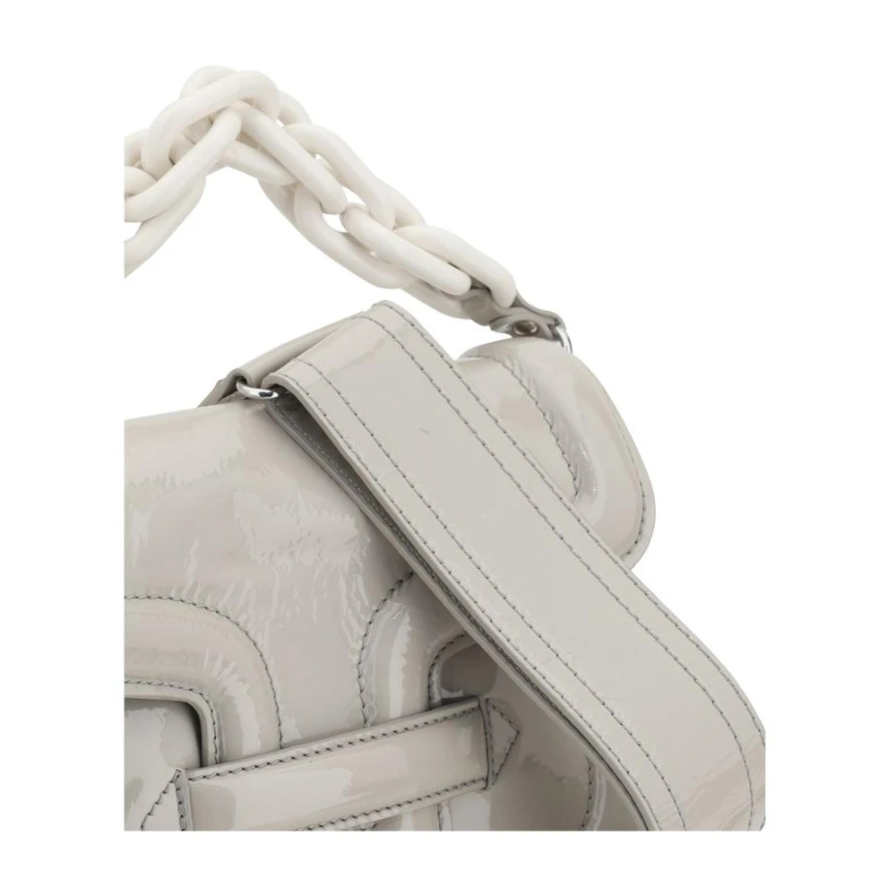 Pierre Hardy Stijlvolle Leren Schoudertas met Kettingriem Gray Dames