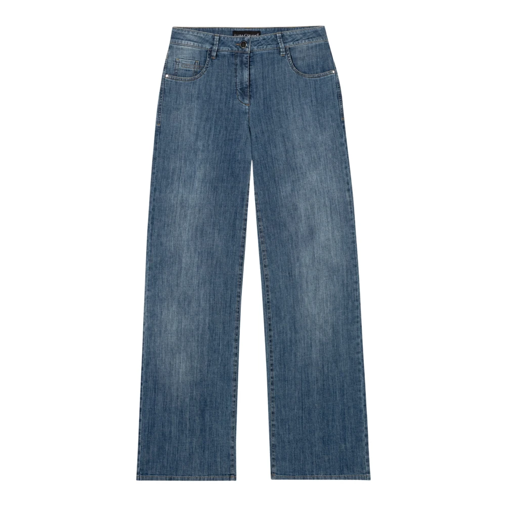 LUISA CERANO Authentieke Wideleg Denim Broek Blue Dames
