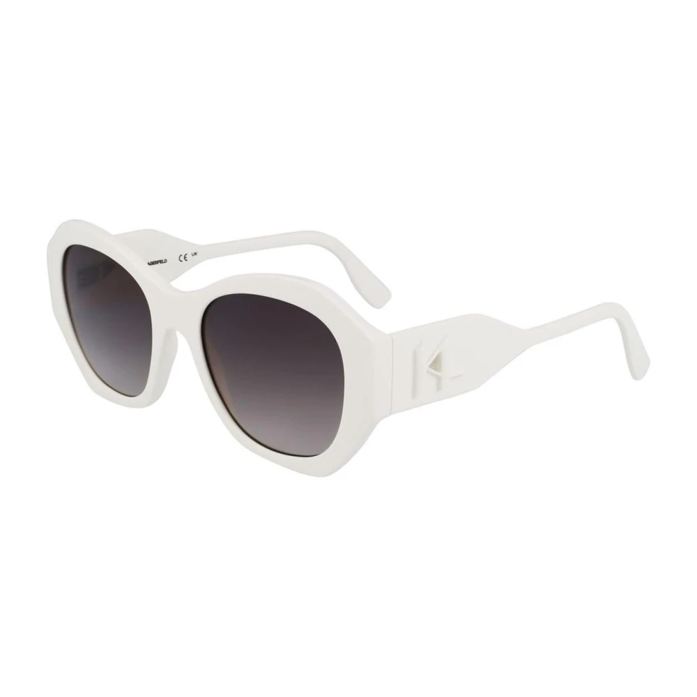 Karl Lagerfeld Women's White Injected Frame Sunglasses With Uv Protection