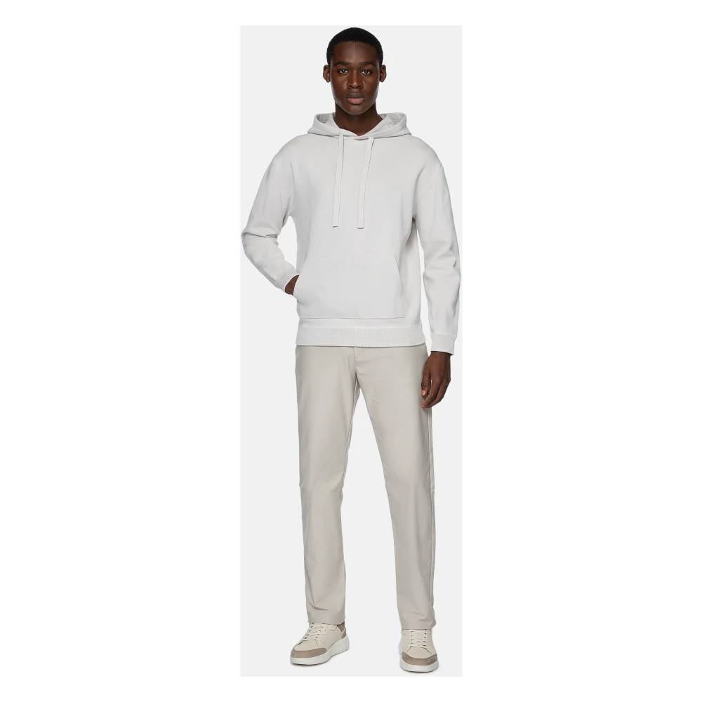 Boggi Milano Hoodie Crepe Knit Sweatshirt Gray Heren