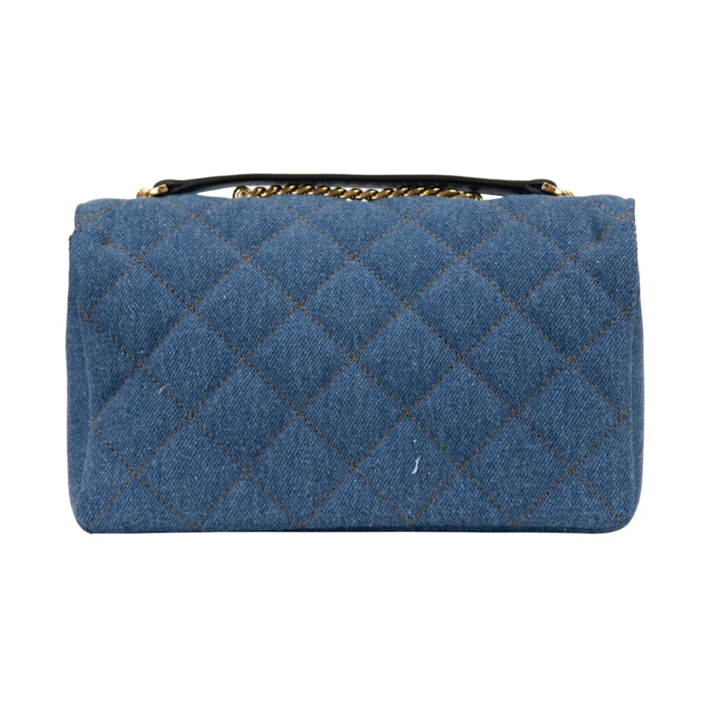 Versace Gewatteerde Dames Schoudertas Magnetische Sluiting Blue Dames