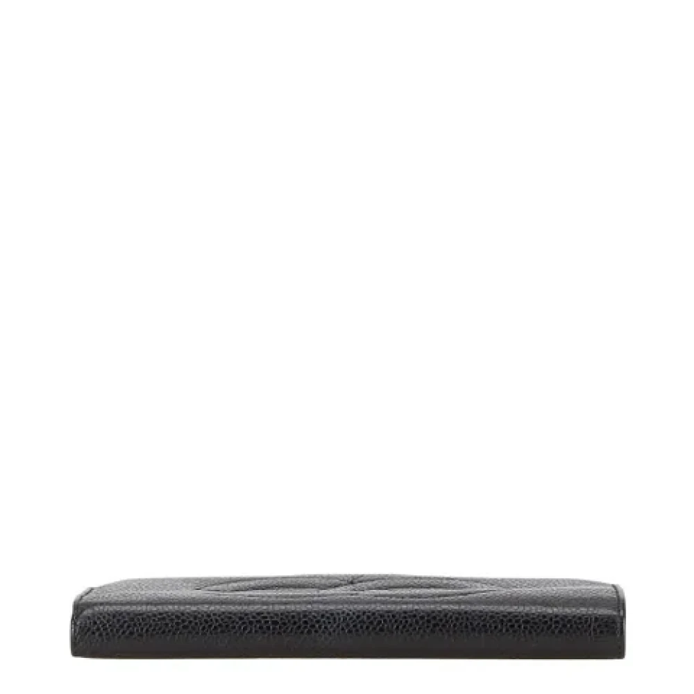 Chanel Vintage Pre-owned Leather wallets Black Dames