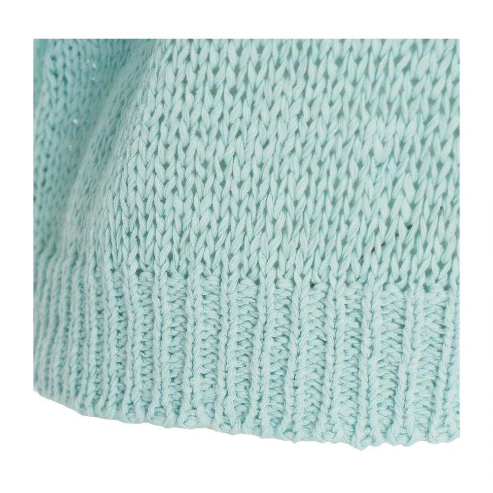 Roberto Collina Blauwe V-hals Gebreide Trui Blue Dames