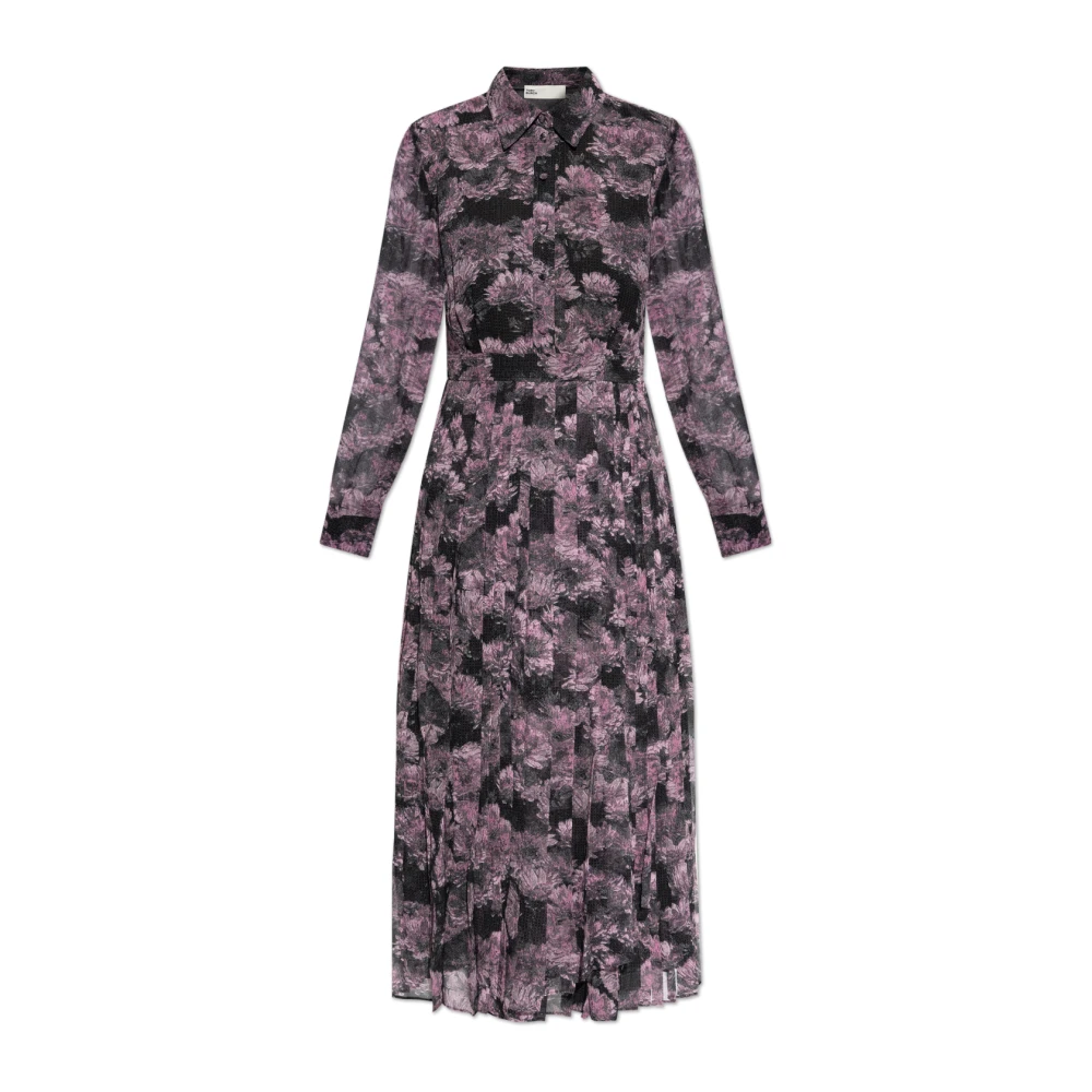 TORY BURCH Jurk met geplooide zoom Purple Dames