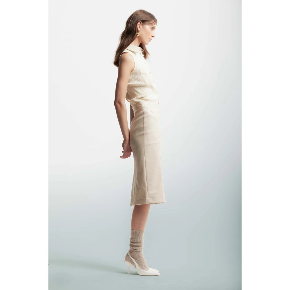 Kocca Mouwloze Overhemdkraag Jumper White Dames