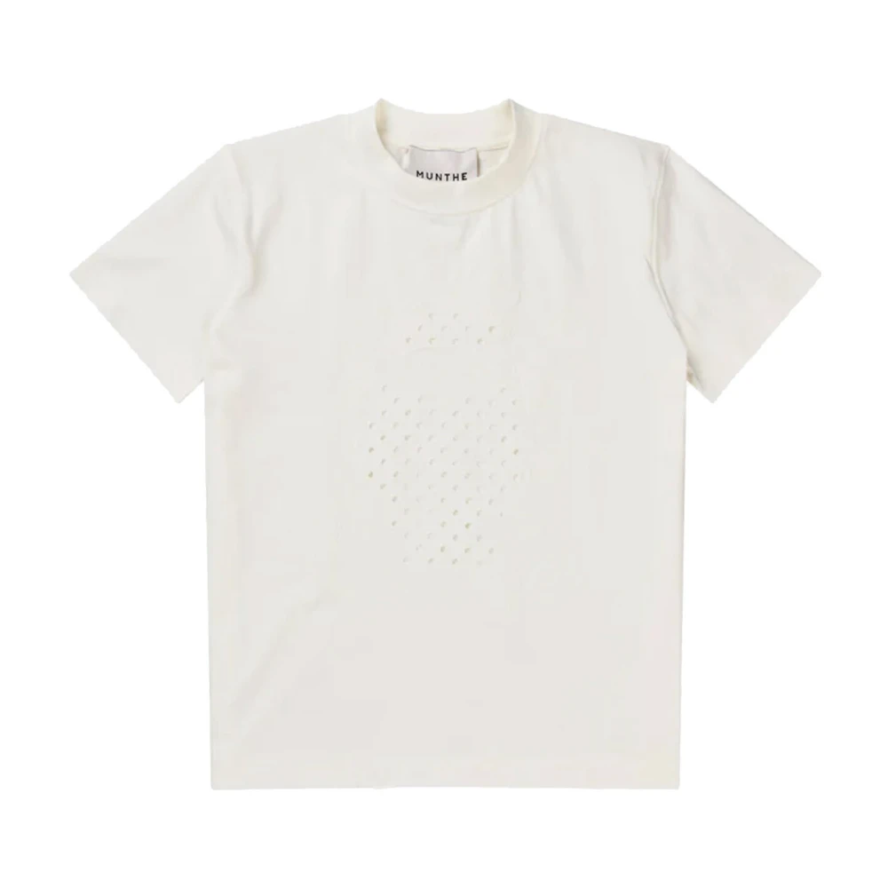 Munthe Geborduurd T-shirt in Ivoor Beige Dames