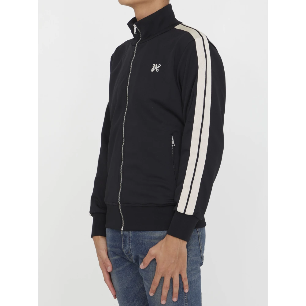 Palm Angels Zwarte trainingsjas met contrastbanden Black Heren
