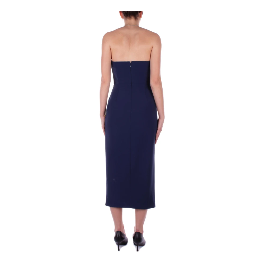Elisabetta Franchi Blauwe Versierde Jurk met Ritssluiting Blue Dames