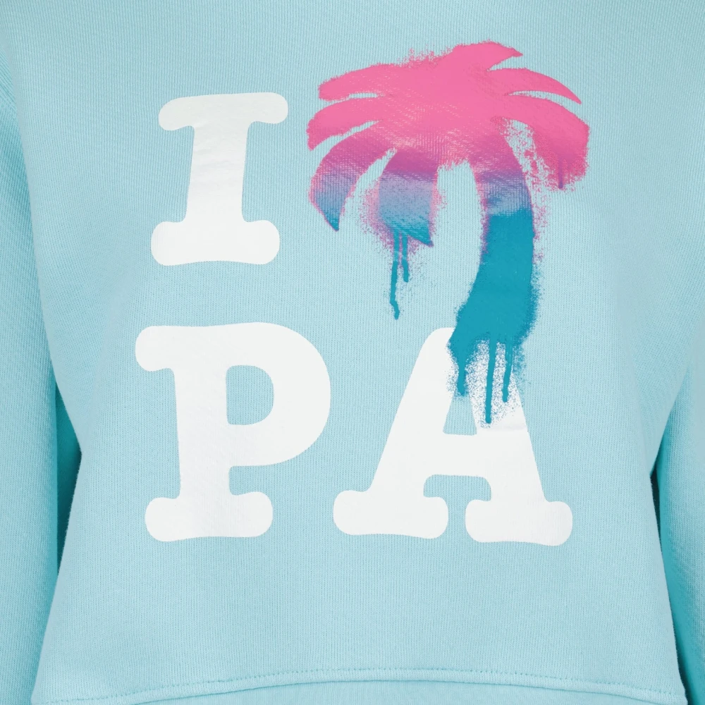 Palm Angels I Love PA Sweatshirt Blue Dames