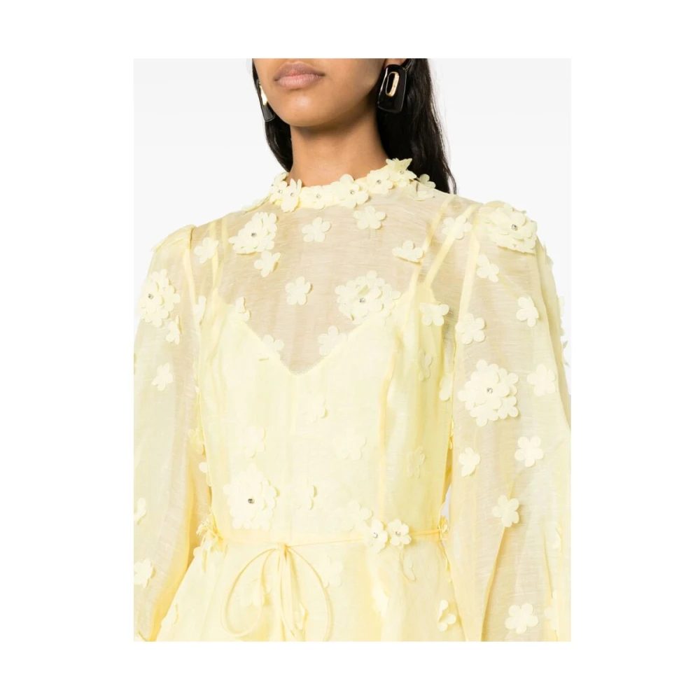 Zimmermann Citroengele Bloemenjurk Yellow Dames