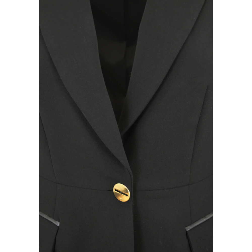 Nenette Dubbele Crepe Enkellange Jas Black Dames