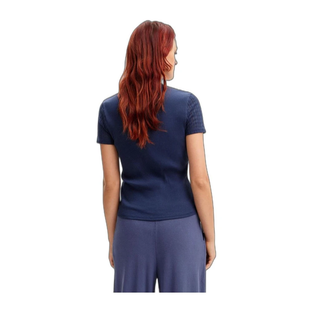 Desigual Blauw Katoenmix T-shirt met korte mouwen Blue Dames