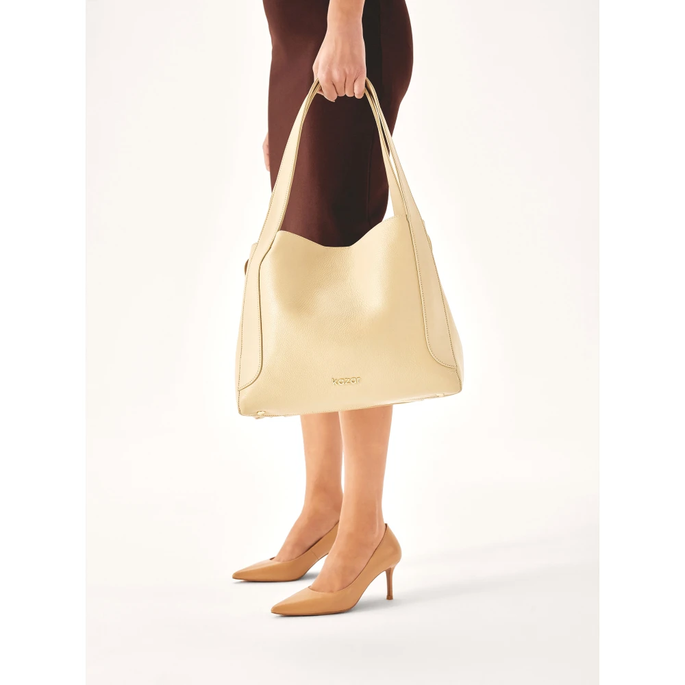 Kazar Urban stijl leren schoudertas Beige Dames