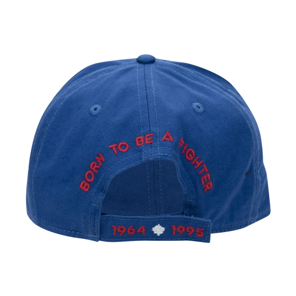 Dsquared2 Geborduurde Katoenen Baseball Cap Velcro Blue Unisex