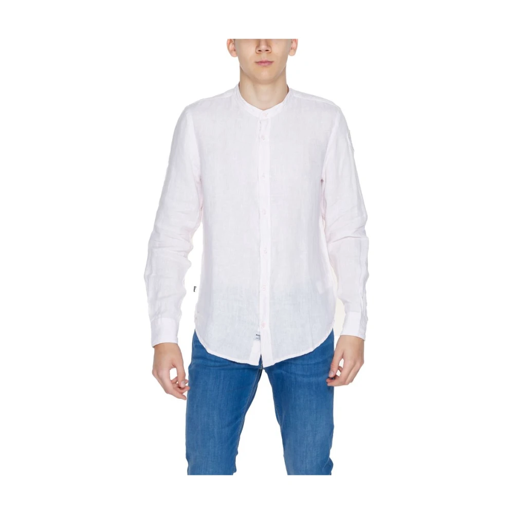 Blauer Mannelijk Wit Overhemden Heren, Xl, Linnen, 24Sblus 01031 Linnen Overhemd