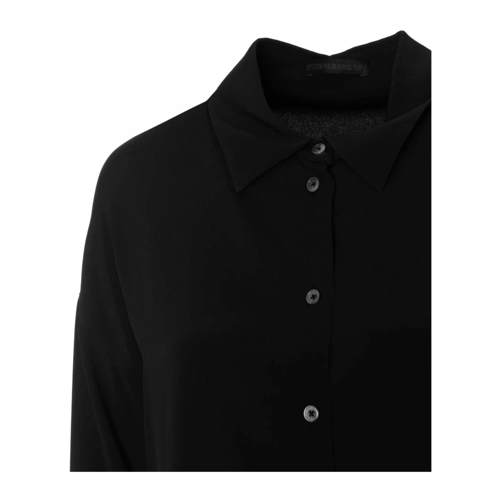 drykorn Kent Kraag Blouse Oversize Fit Black Dames