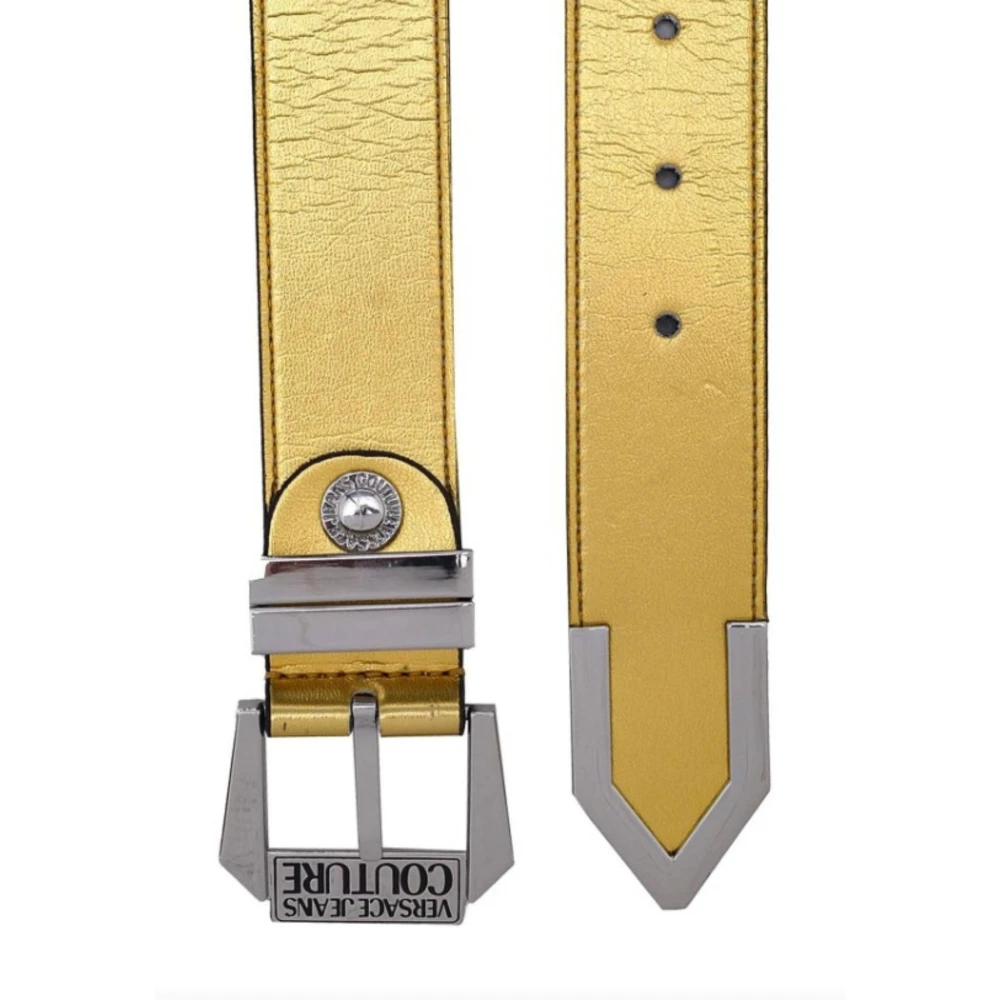 Versace Jeans Couture Metalized PU Damesriem Yellow Dames