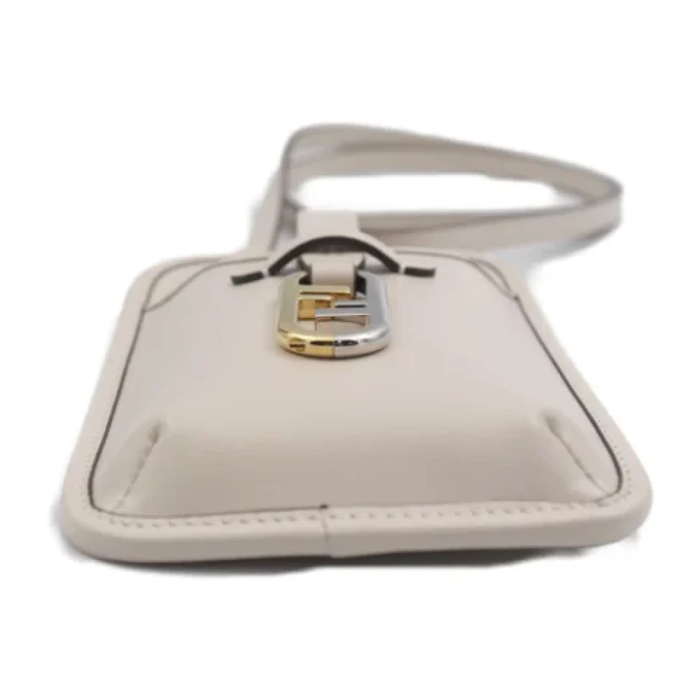 Fendi Vintage Pre-owned Leather shoulder-bags Beige Dames
