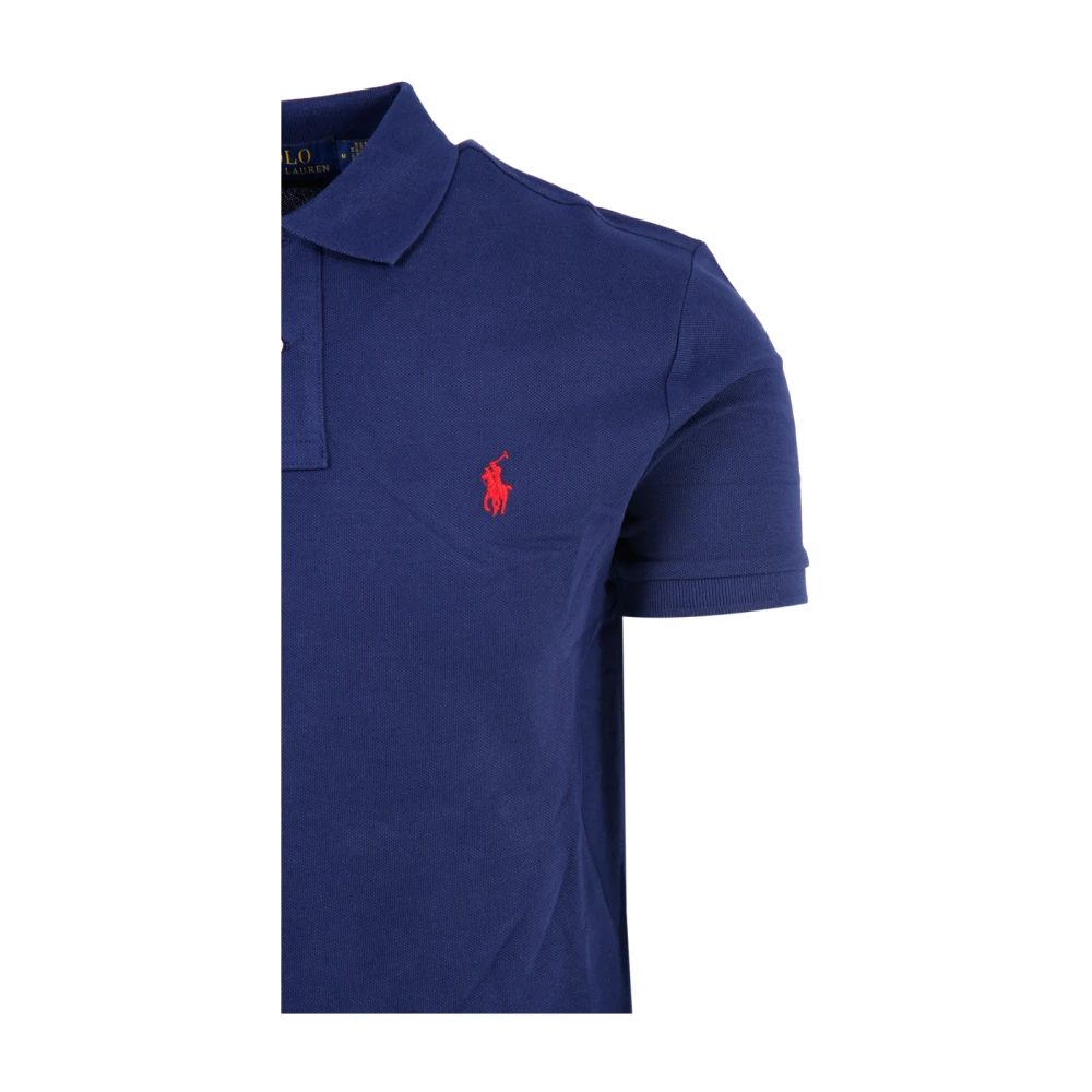 Ralph Lauren Navy Blauw Kort Mouw Gebreid Blue Heren