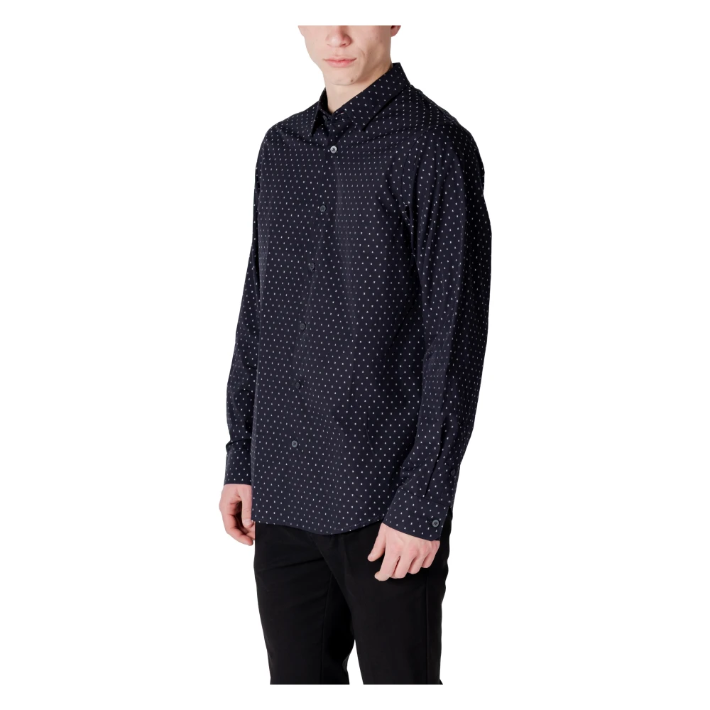 Armani Exchange Elegante herenoverhemd met lange mouwen Blue Heren