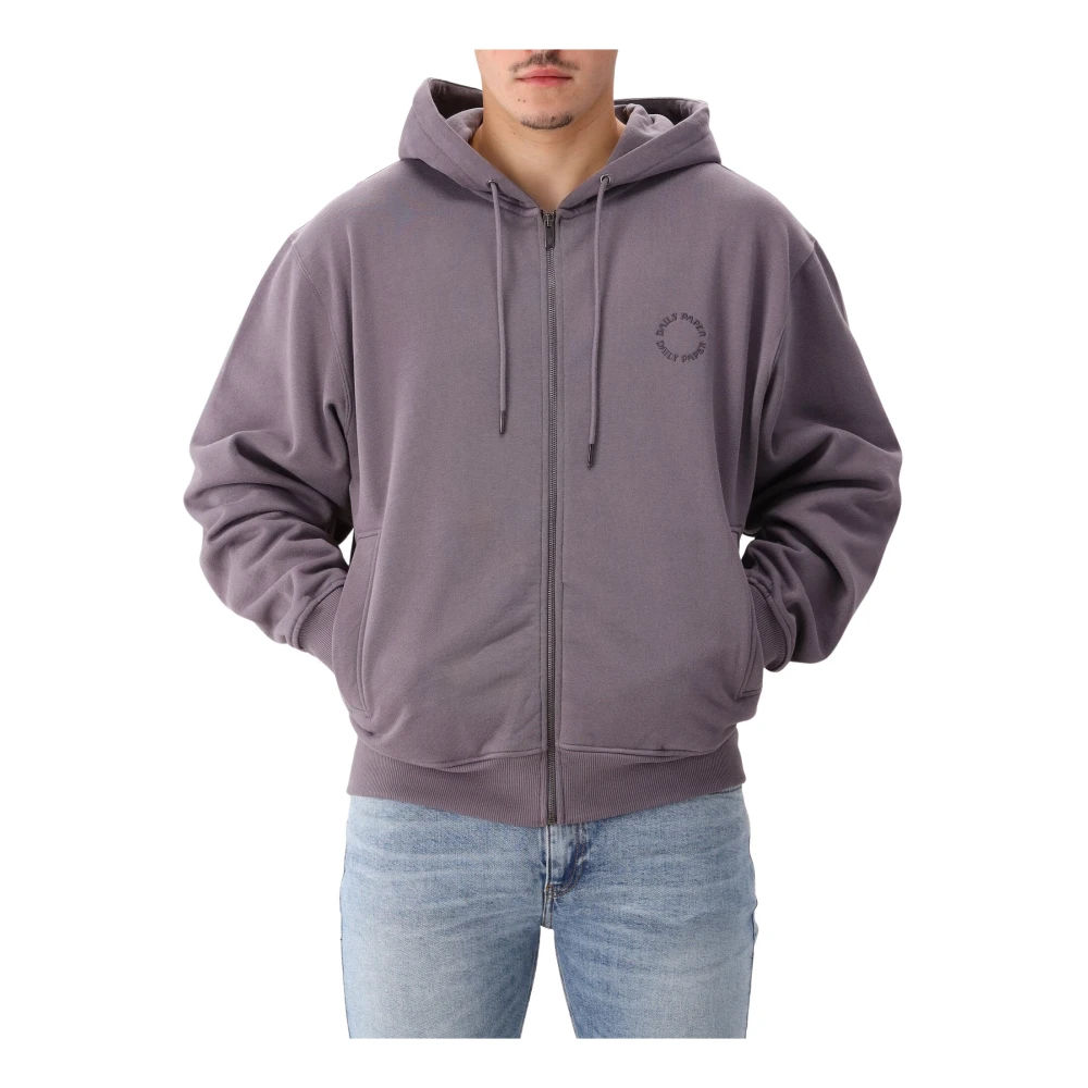 Daily Paper Lila Grå Zip Hoodie Sweatvest Purple, Herr