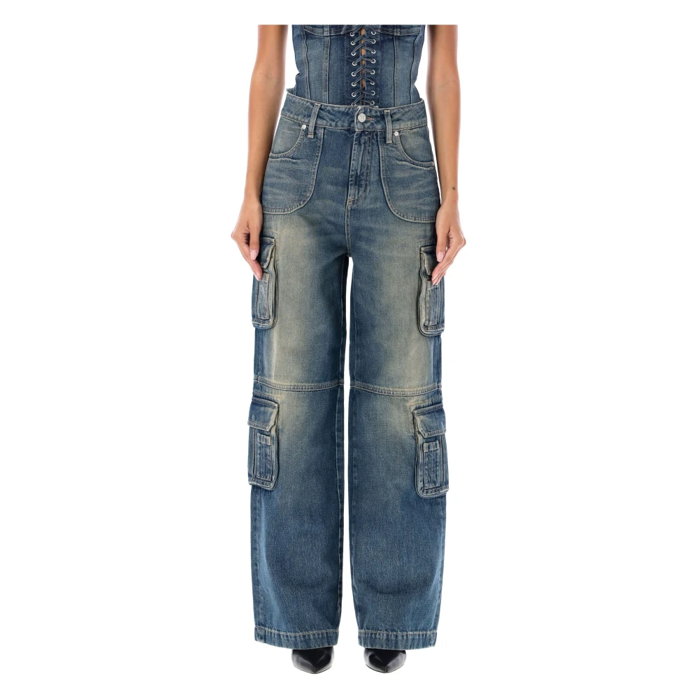 Blå Denim Cargo Jeans Aw24