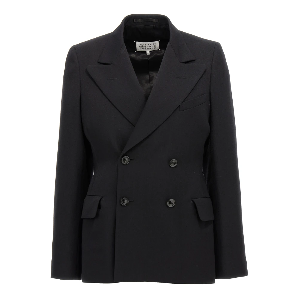 Maison Margiela Women's Black Blazers, S, Four-Stitch Wool Blazer