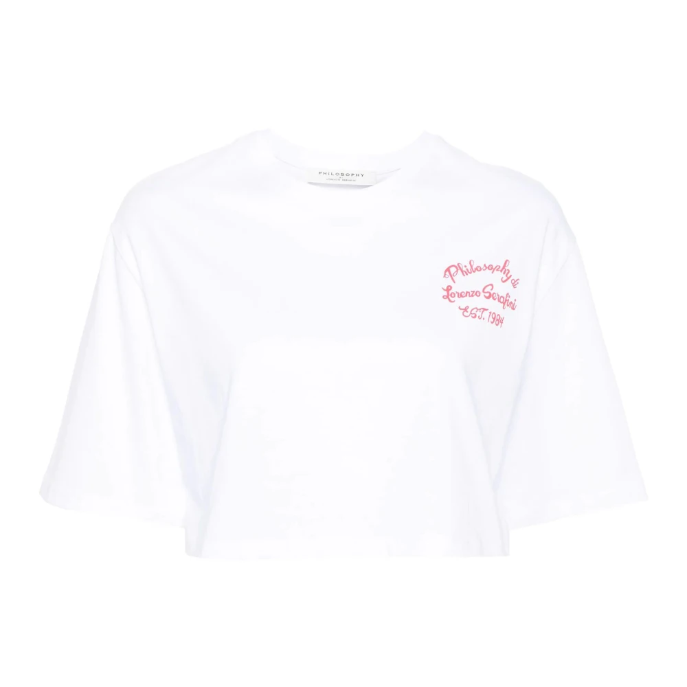 Philosophy di Lorenzo Serafini Witte Katoenen T-shirt met Logo Print White Dames