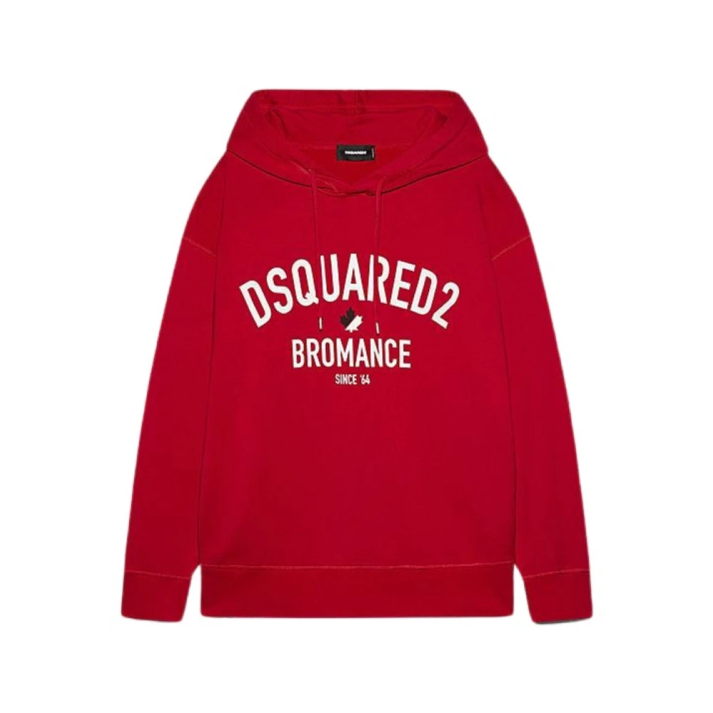 Dsquared2 Oversized Katoenen Sweatshirt met Capuchon Red Heren