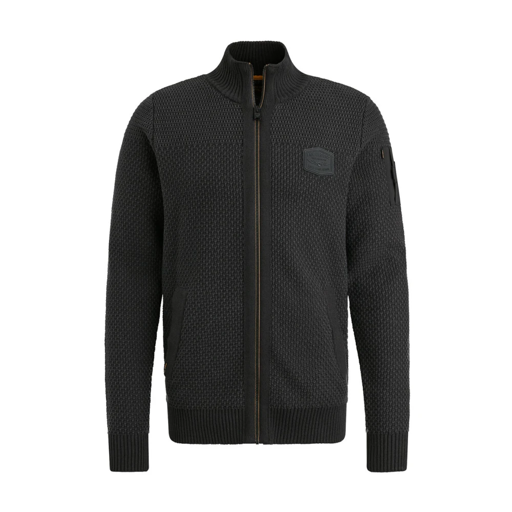 PME Legend Katoenen Ritsjack met Structuur Black Heren