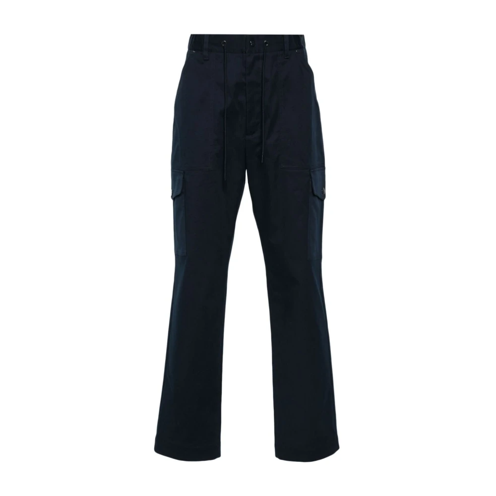 Moncler Men's Blue Logo Patch Trousers