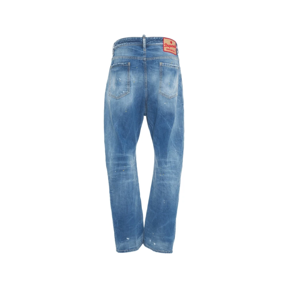 Dsquared2 Blauwe Distressed Loose Fit Jeans Ss25 Blue Heren