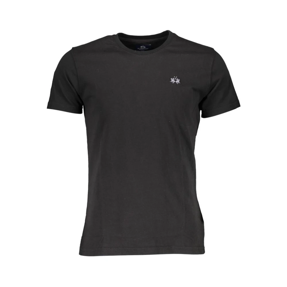La Martina , T-Shirts, Male, Black, Xl, Elegant Short Sleeve Crew Neck Tee