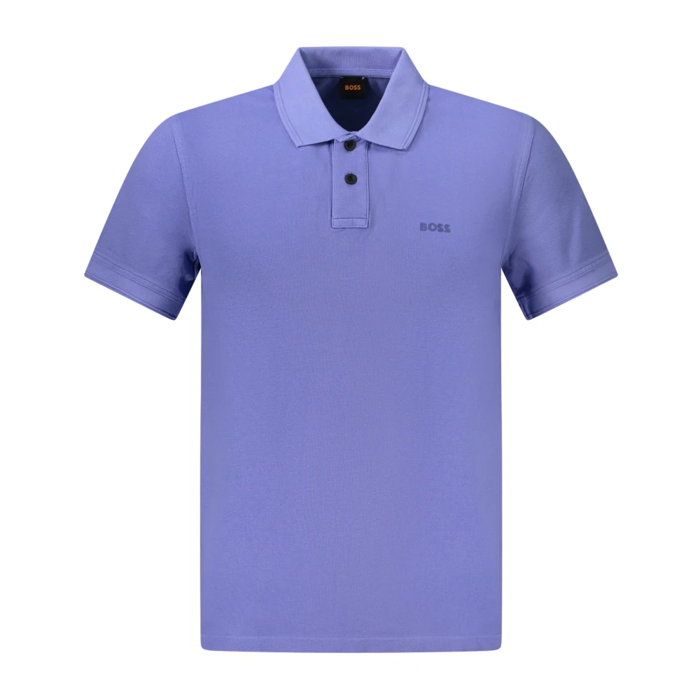 Hugo Boss Blauw Polo met Korte Mouwen en Logo Blue Heren