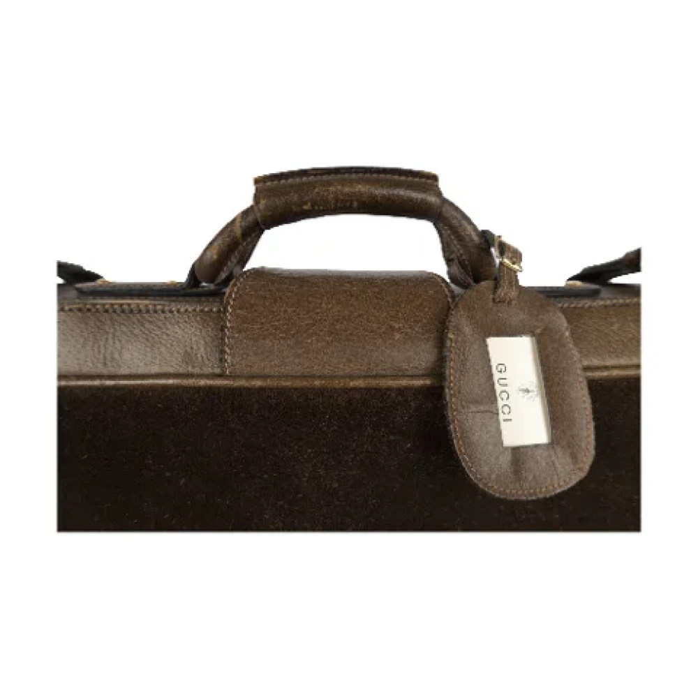 Gucci Vintage Pre-owned Leather gucci-bags Brown Heren