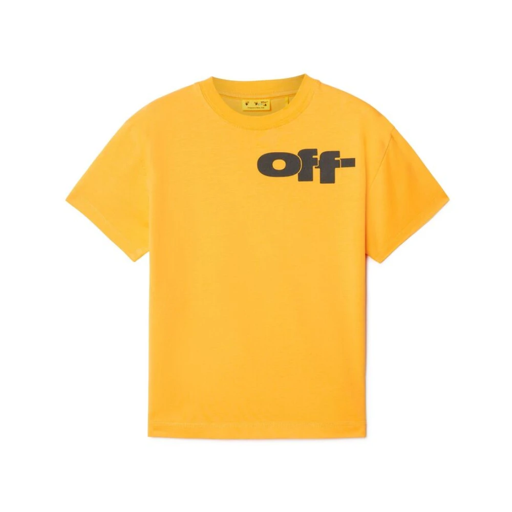 Off White Gul Logo Print Crew Neck T-shirt Yellow, Pojke