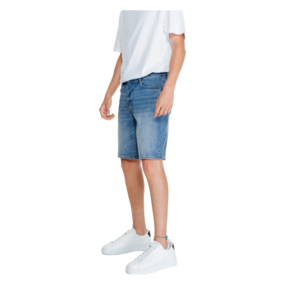 Armani Exchange Blauwe Katoenen Shorts met Ritssluiting Blue Heren
