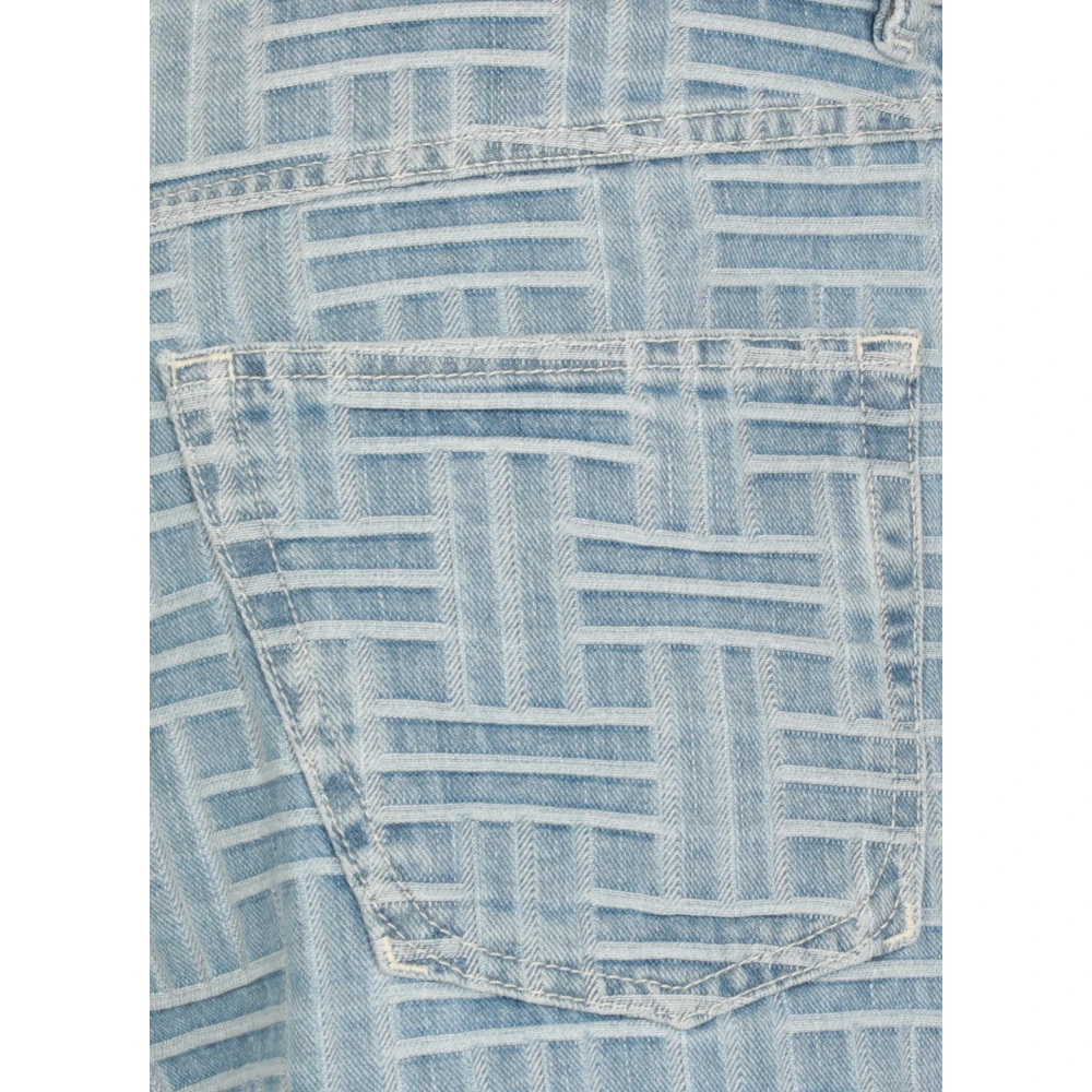 Kenzo Blauwe katoenen bermuda shorts met weefpatroon Blue Heren