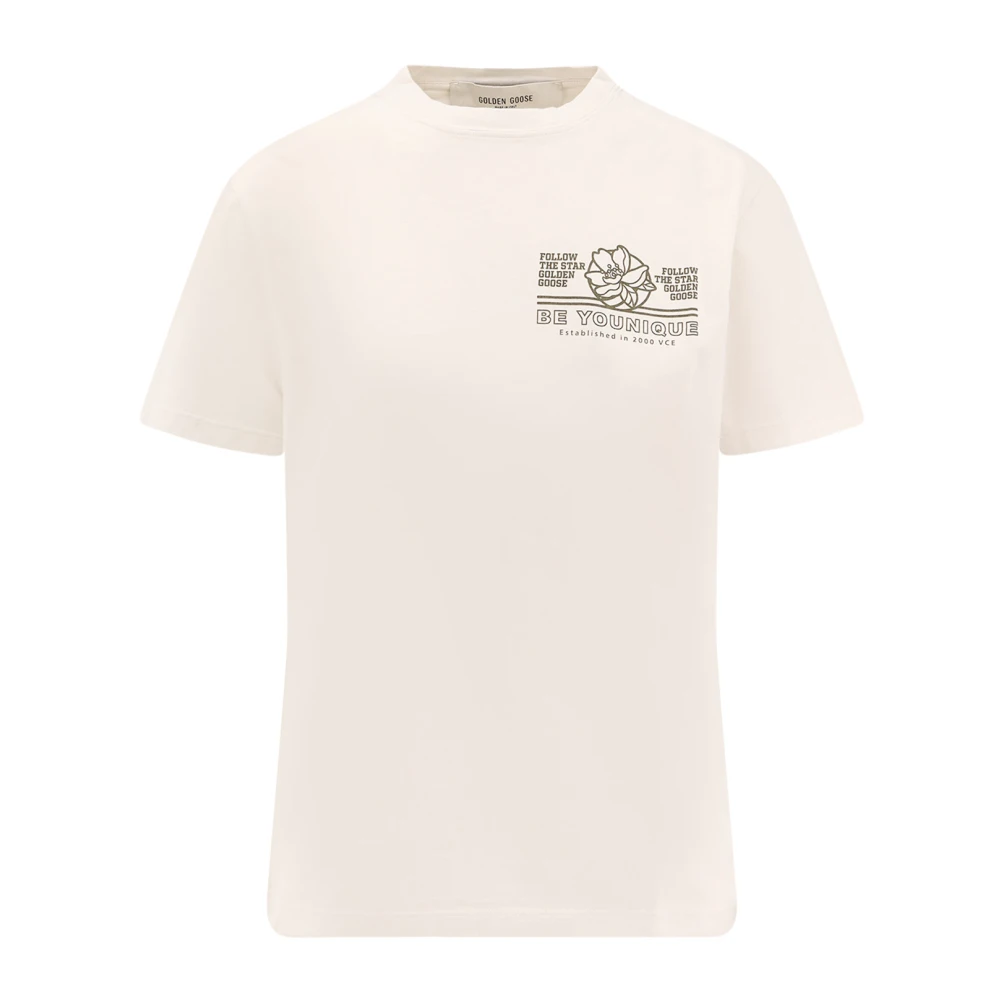 Golden Goose Women's White Regular Cotton T-Shirt - T-Shirts - Xs - Tops