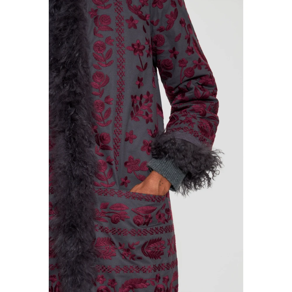 Antik batik Hendris geborduurde jas Purple Dames