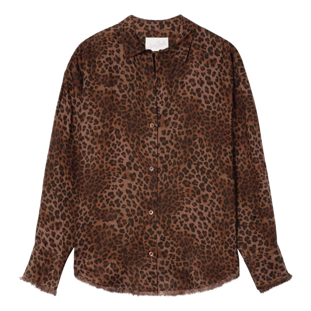 Mc2 Saint Barth Brown Shirts, Female, S, Cristal Long Sleeve Shirt