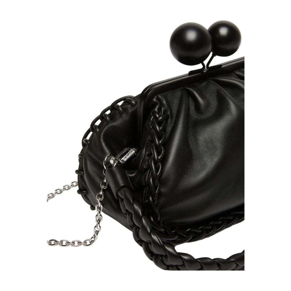 Max Mara Zwarte Leren Clutch Tas Black Dames