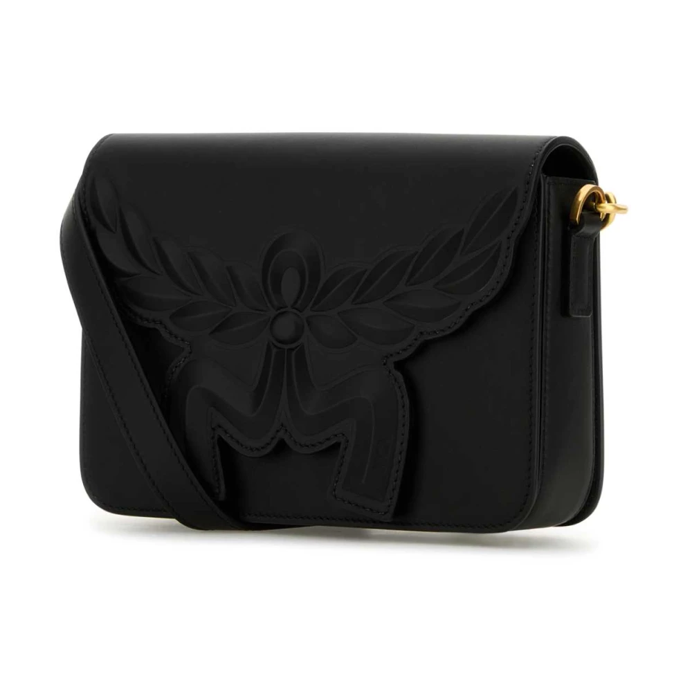 MCM Zwarte leren crossbodytas Black Dames